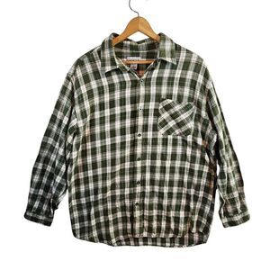 Carhartt Shirt‎ Men's XL Green Plaid Flannel Collared Button Down Pocket